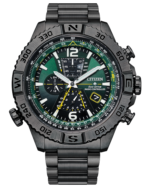 Promaster Navihawk A-T Green Dial Stainless Steel Bracelet AT8227 